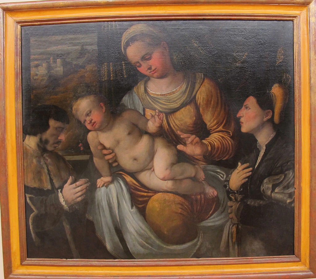 Il Romanino-118-Madonna col Bambino e due devoti
